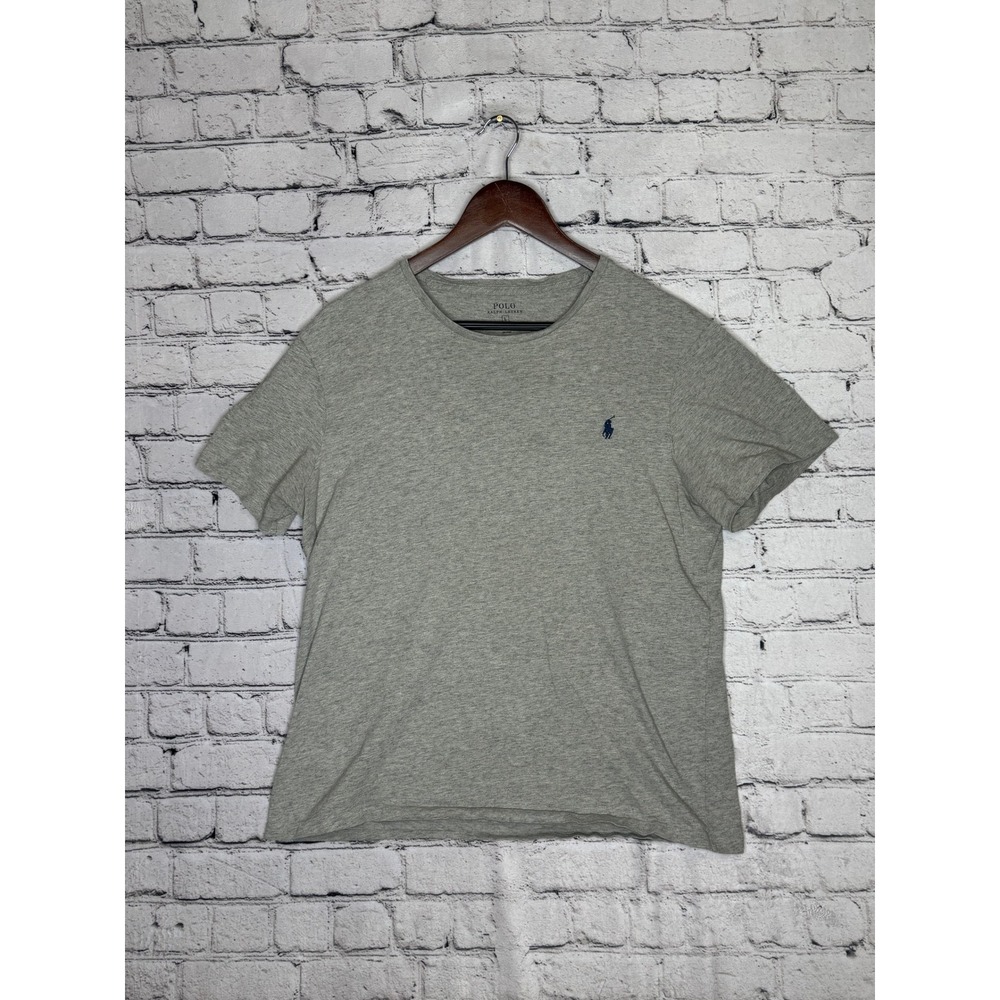 Polo Ralph Lauren Mens Custom Fit Gray T Shirt Crew Neck Short Sleeve L